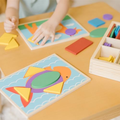 Melissa & Doug Melissa Doug Beginner Wooden Pattern Blocks Educational Toy With 5