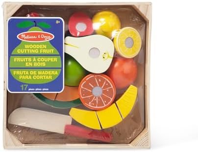 Melissa & Doug Melissa Doug Cutting Fruit Set - Wooden Play Food Kitchen Accessory Multi