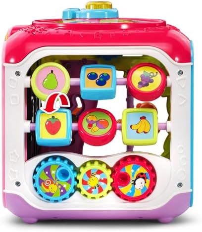 VTech Sort and Discover Activity Cube Frustration Free Packaging Pink