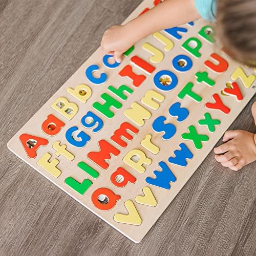 Melissa & Doug Melissa Doug Upper Lower Case Alphabet Letters Wooden Puzzle - 52 Pieces