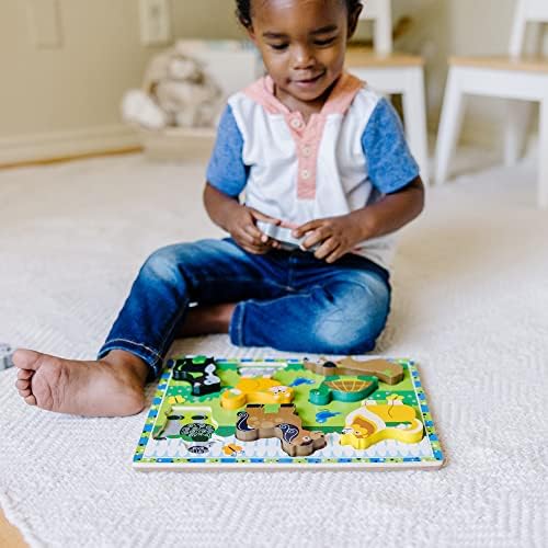 Melissa & Doug Melissa Doug Safari Wooden Chunky Puzzle - 8 Pieces - FSC Certified