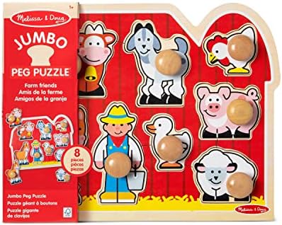 Melissa & Doug Melissa Doug Farm Animals Jumbo Knob Wooden Puzzle