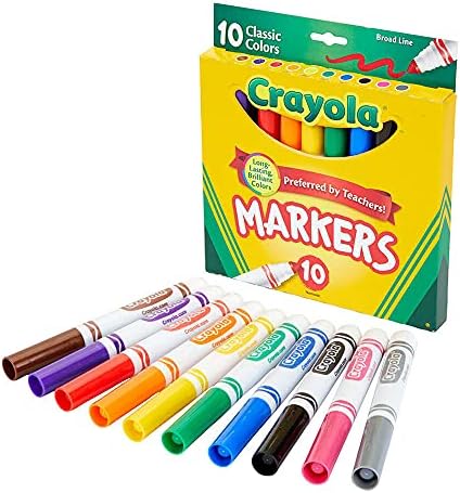 Crayola Broad Line Markers Classic Colors 10 Each 10 Count Pack of 1