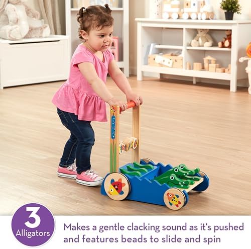 Melissa & Doug Melissa Doug Deluxe Chomp and Clack Alligator Push Toy and Activity Walker