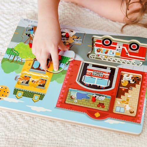Melissa & Doug Melissa Doug Around the Fire Station Sound Puzzle - Wooden Peg Puzzle 8 pcs