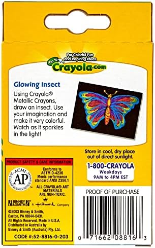 Crayola Metallic Crayons 16ct Crayons for Coloring and Drawing Glitter Shiny and Unique