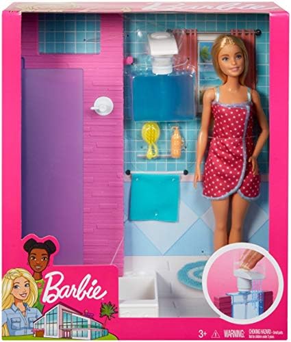 Barbie Doll Furniture Set Bathroom with Working Shower