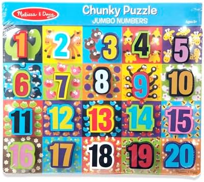 Melissa & Doug Melissa Doug Jumbo Numbers Wooden Chunky Puzzle 20 pcs