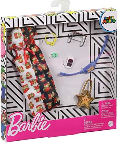Barbie Fashion Pack of Doll Clothes Inspired by Super Mario Set Includes Hoodie Dress 6