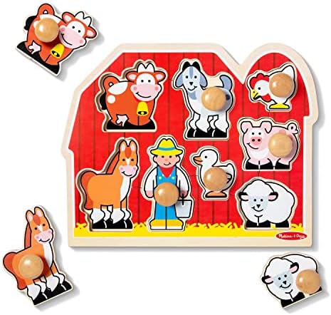 Melissa & Doug Melissa Doug Farm Animals Jumbo Knob Wooden Puzzle