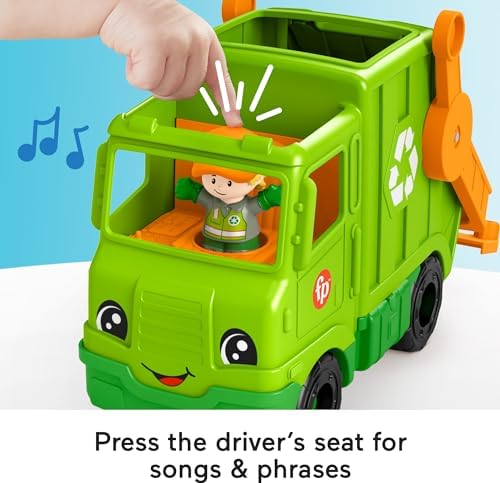 Fisher-Price Little People Musical Toddler Toy Recycling Truck Garbage Vehicle