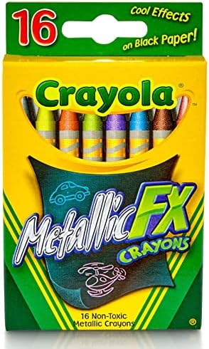 Crayola Metallic Crayons 16ct Crayons for Coloring and Drawing Glitter Shiny and Unique