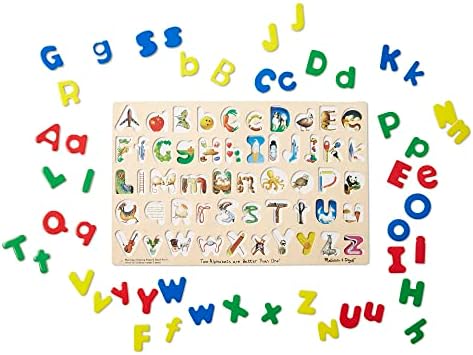 Melissa & Doug Melissa Doug Upper Lower Case Alphabet Letters Wooden Puzzle - 52 Pieces