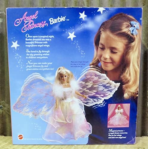 Barbie ANGEL PRINCESS BARBIE Flying DOLL w Glittery Gown WINGS 1998