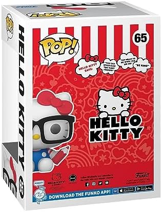 Funko Pop Hello Kitty 65 - Hello Kitty Hipster Nerd with Glasses Flocked