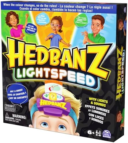 Spin Master Hedbanz Family Party Game Who Am I Lightspeed Edition 6068653