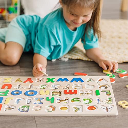 Melissa & Doug Melissa Doug Upper Lower Case Alphabet Letters Wooden Puzzle - 52 Pieces