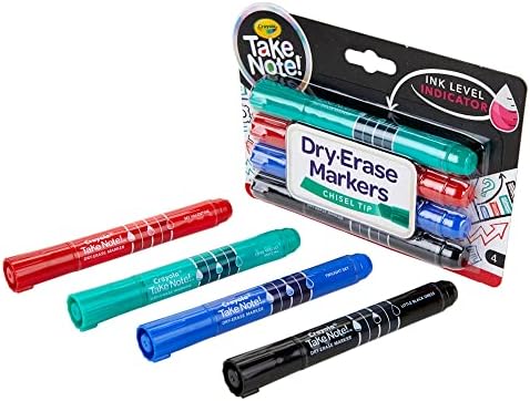 Crayola Take Note Chisel Tip Dry Erase Markers At Home Activities Broad Line Multicolor 4
