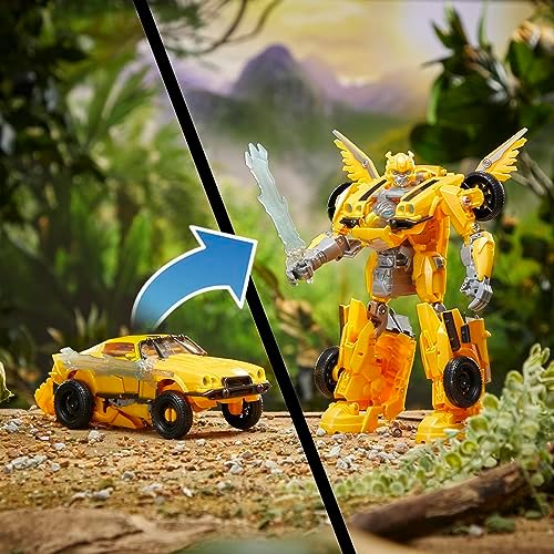 Transformers Rise of The Beasts Movie Beast-Mode Bumblebee Converting Toy with Lights and