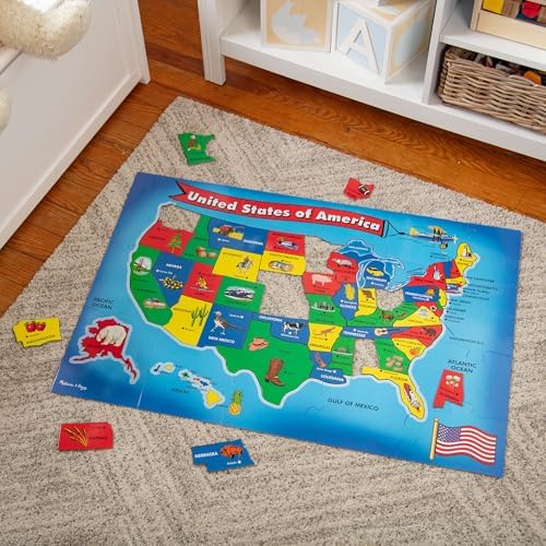 Melissa & Doug Melissa Doug USA Map Floor Puzzle - 51 Pieces 2 x 3 feet - FSC Certified