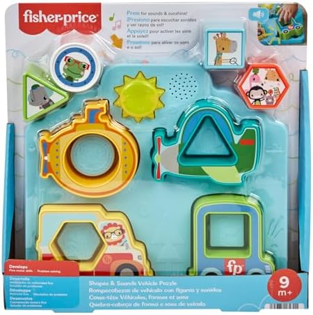Fisher-Price Baby Sorting Toy Shapes Sounds Vehicle Puzzle