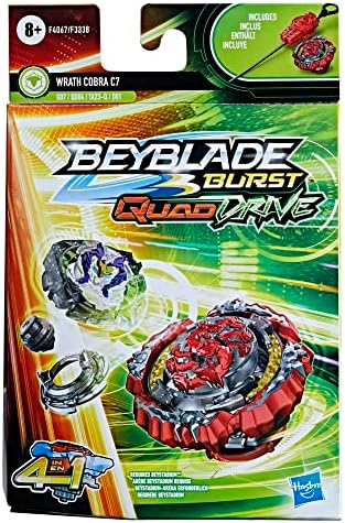 BEYBLADE Burst QuadDrive Wrath Cobra C7 Spinning Top Starter Pack - DefenseAttack Type