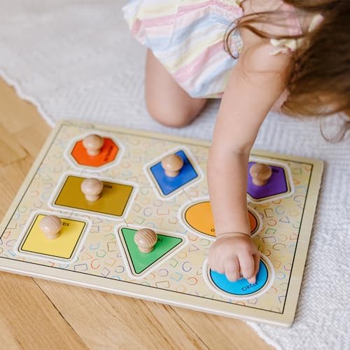 Melissa & Doug Melissa Doug Deluxe Jumbo Knob Wooden Puzzle - Geometric Shapes 8 pcs
