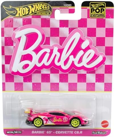 Mattel Hot Wheels Premium Pop Culture Barbie 65th Corvette C8.R 164 Scale Die-Cast Metal