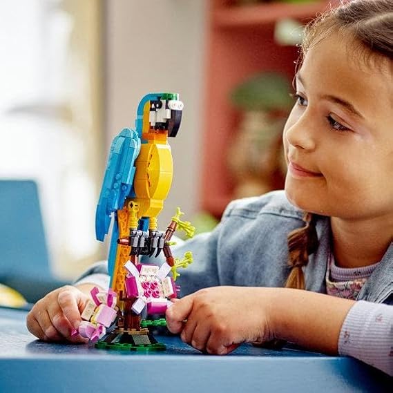 LEGO Creator 3-in-1 Exotic Parrot Set 31136 A" Build Parrot Fish or Frog Creative Toy for Kids 7+ – 3
