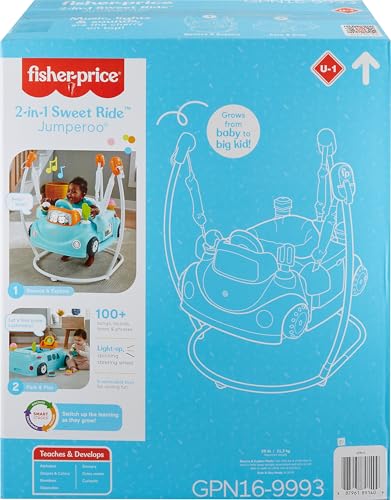 Fisher-Price 2-in-1 Jumperoo Activity Center for Baby to Toddler with Lights Sounds and