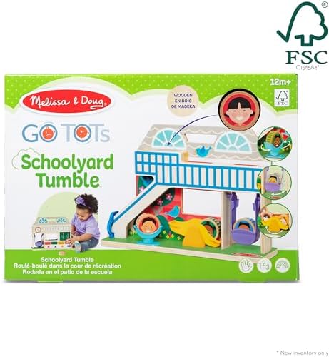 Melissa & Doug Melissa Doug GO Tots Wooden Schoolyard Tumble with 4 Disks - FSC Certified