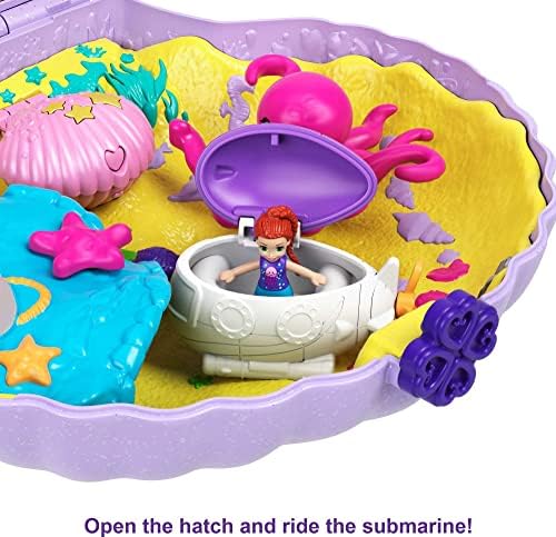 Polly Pocket Travel Toy with Micro Dolls Mermaid 2-in-1 Seashell Purse Playset Amazon