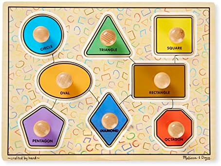 Melissa & Doug Melissa Doug Deluxe Jumbo Knob Wooden Puzzle - Geometric Shapes 8 pcs