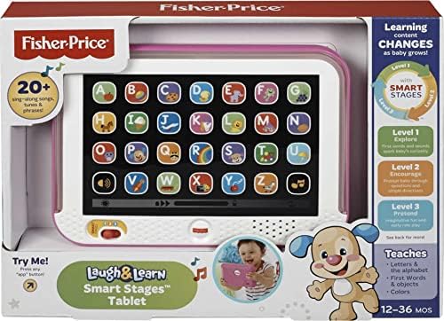 Fisher-Price Toddler Learning Toy Laugh Learn Smart Stages Tablet with Lights Music for