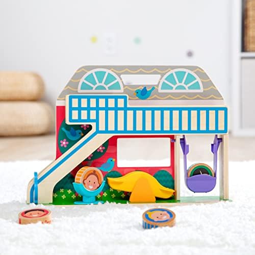 Melissa & Doug Melissa Doug GO Tots Wooden Schoolyard Tumble with 4 Disks - FSC Certified