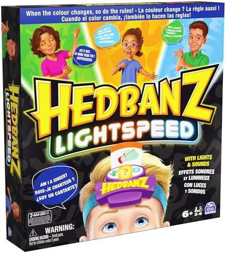Spin Master Hedbanz Family Party Game Who Am I Lightspeed Edition 6068653