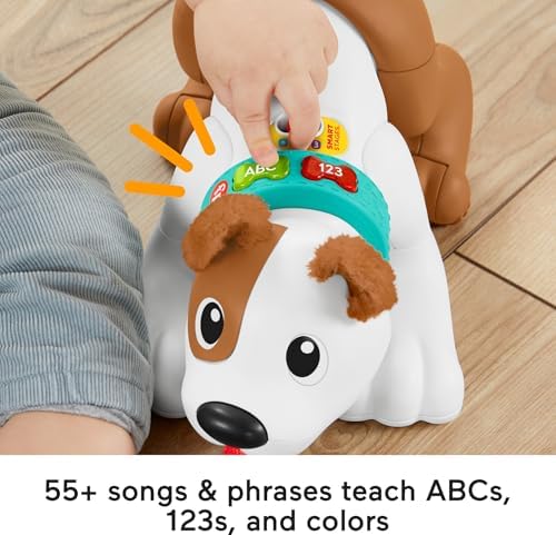 Fisher-Price Baby Learning Toy 123 Crawl with Me Puppy Electronic Dog with Smart Stages
