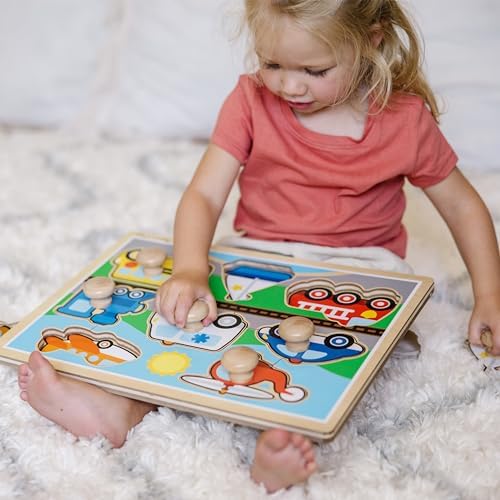 Melissa & Doug Melissa Doug Vehicles Jumbo Knob Wooden Puzzle 8 pcs