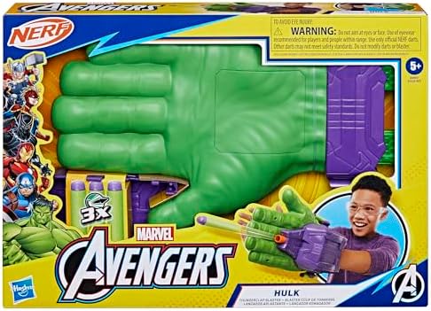 Marvel Avengers Hulk Thunderclap Blaster Roleplay Toy with 3 NERF Darts Super Hero for