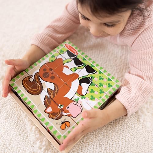 Melissa & Doug Melissa Doug Farm Wooden Cube Puzzle