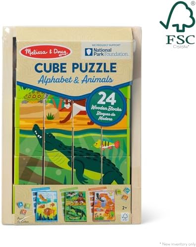 Melissa & Doug Melissa Doug National Parks Alphabet Animals 24-Piece Cube Puzzle