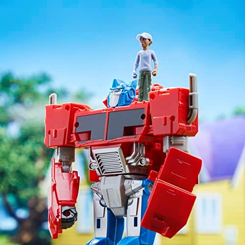 Transformers EarthSpark Spin Changer Optimus Prime 8-Inch Action Figure with Robby Malto