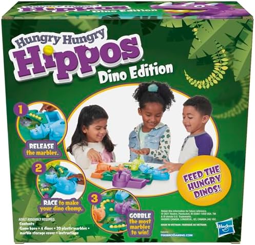 Hasbro Gaming Hungry Hungry Hippos Dino Edition Board Game