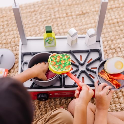 Melissa & Doug Melissa Doug 19-Piece Deluxe Wooden Cooktop Set with Wooden Play Food