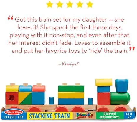 Melissa & Doug Melissa Doug Wooden Stacking Train Learning Toy Vehicle