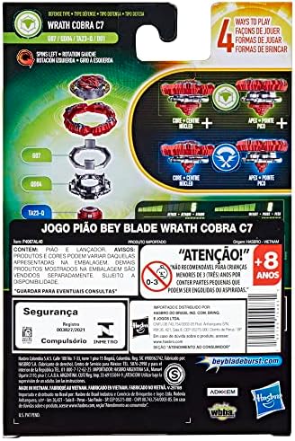 BEYBLADE Burst QuadDrive Wrath Cobra C7 Spinning Top Starter Pack - DefenseAttack Type