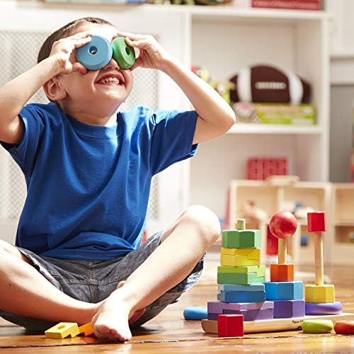 Melissa & Doug Melissa Doug Geometric Stacker - Wooden Educational Toy Wooden Shape