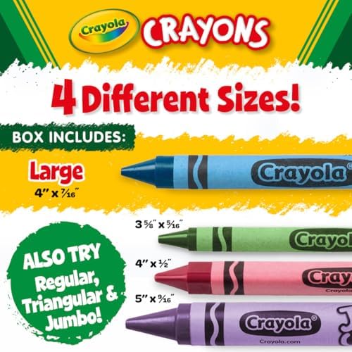 Crayola Crayon Classpack - 400ct 8 Colors Large Crayons for Bulk School Supplies Teacher
