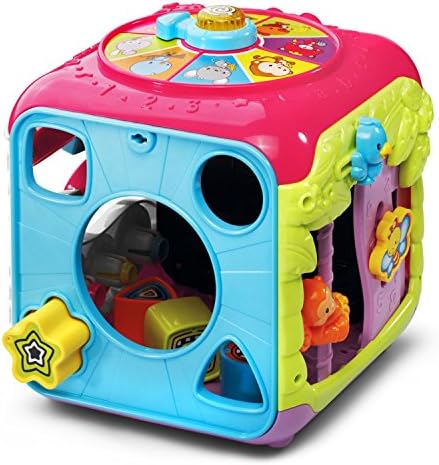 VTech Sort and Discover Activity Cube Frustration Free Packaging Pink