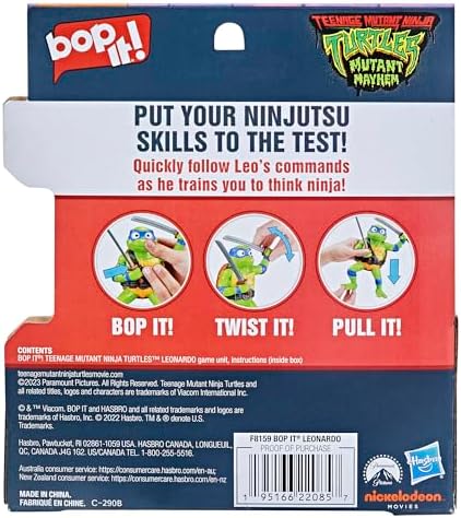 Hasbro Bop It Teenage Mutant Ninja Turtles Leonardo Edition Game for Ages 8 and Up
